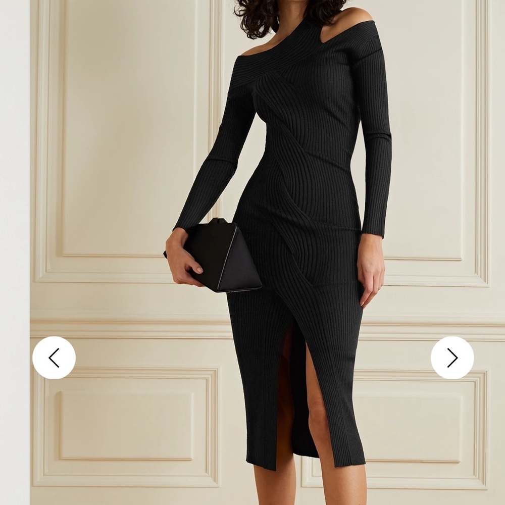 Jonathan Simkhai Ribbed Knit Cold Shoulder Dress Size Small S